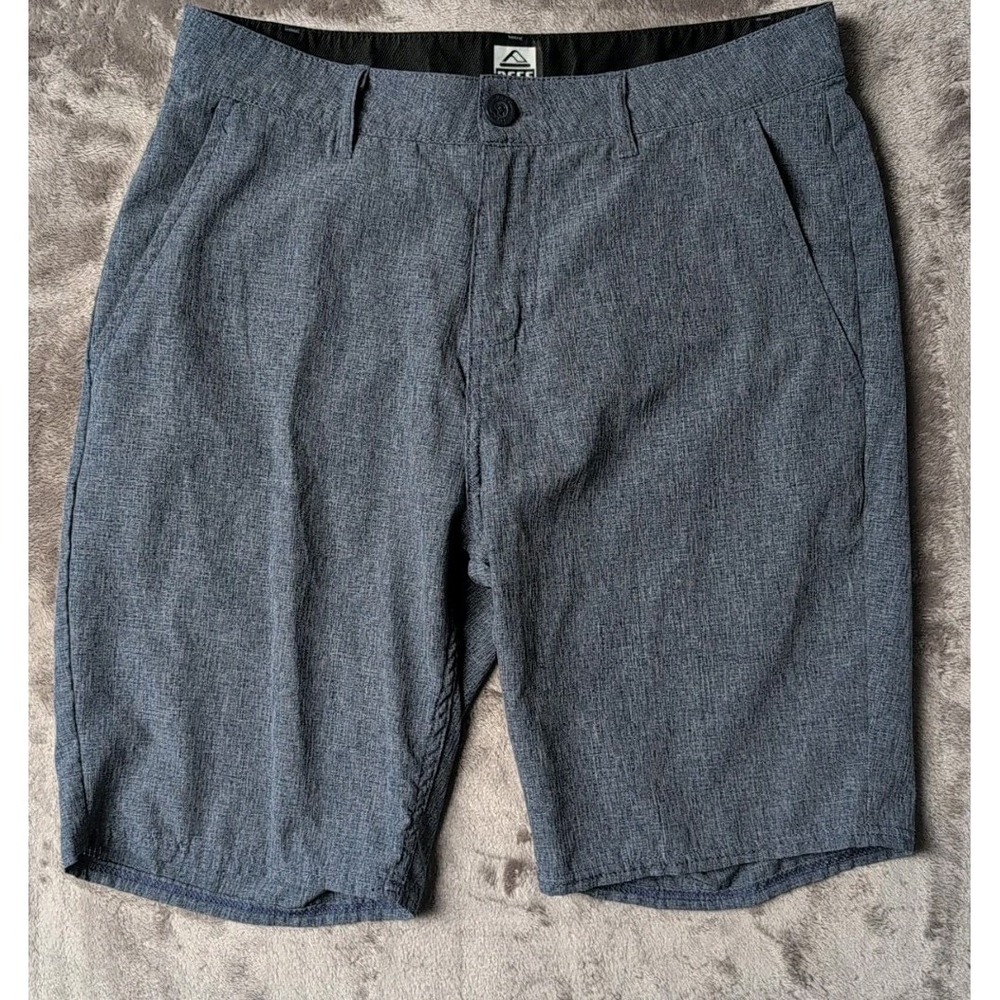 Reef Shorts Men's 28 Gray Heather Flat Front Casual Walking Chino